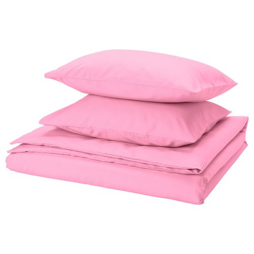 IKEA - PILTANDVINGE, double quilt cover and 2 pillowcases, light pink, 240x220/50x60 cm