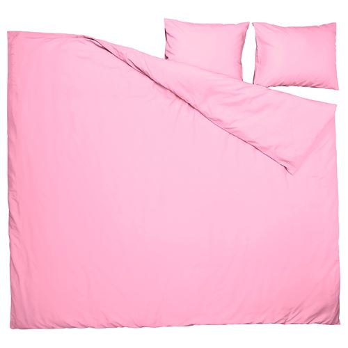 IKEA - PILTANDVINGE, double quilt cover and 2 pillowcases, light pink, 240x220/50x60 cm