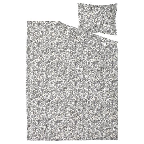 IKEA - RODGERSIA, single duvet cover sets, grey/white, 150x200/50x60 cm