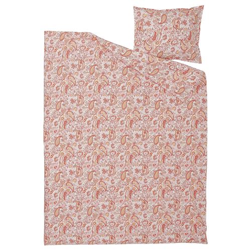 IKEA - RODGERSIA, single duvet cover sets, pink/white, 150x200/50x60 cm