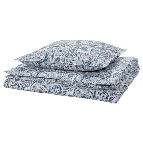 IKEA - RODGERSIA, single duvet cover sets, blue-white, 150x200/50x60 cm