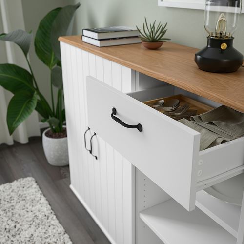 IKEA - SKRUVBY, cabinet with doors, white, 120x38x90 cm