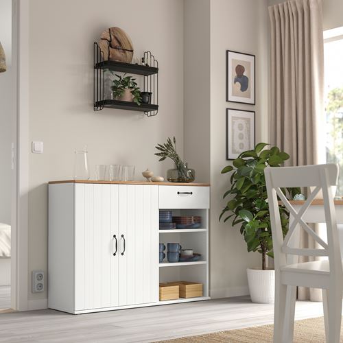 IKEA - SKRUVBY, cabinet with doors, white, 120x38x90 cm