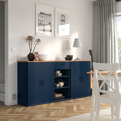 IKEA - SKRUVBY, console, blue/black, 190x90 cm