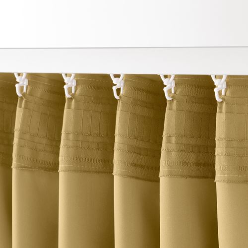 IKEA - MAJGULL, blackout curtain, 1 pair, yellow-beige, 145x300 cm