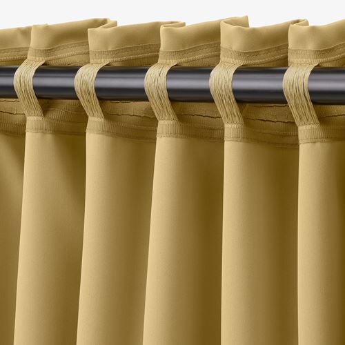 IKEA - MAJGULL, blackout curtain, 1 pair, yellow-beige, 145x300 cm