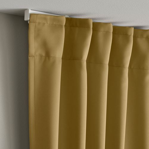 IKEA - MAJGULL, blackout curtain, 1 pair, yellow-beige, 145x300 cm