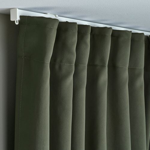 IKEA - MAJGULL, blackout curtain, 1 pair, dark green, 145x300 cm