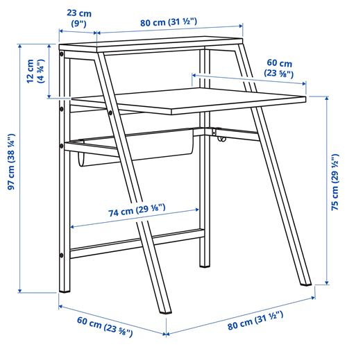 IKEA - MITTPLAN, desk, white, 80x60 cm