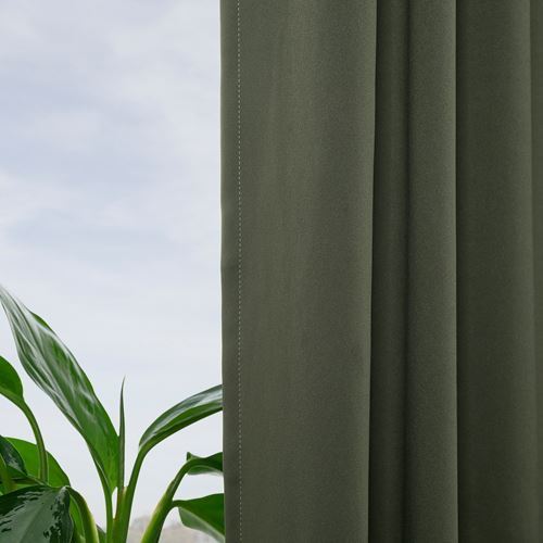 IKEA - MAJGULL, blackout curtain, 1 pair, dark green, 145x300 cm