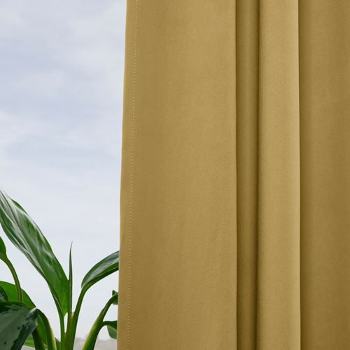 IKEA - MAJGULL, blackout curtain, 1 pair, yellow-beige, 145x300 cm