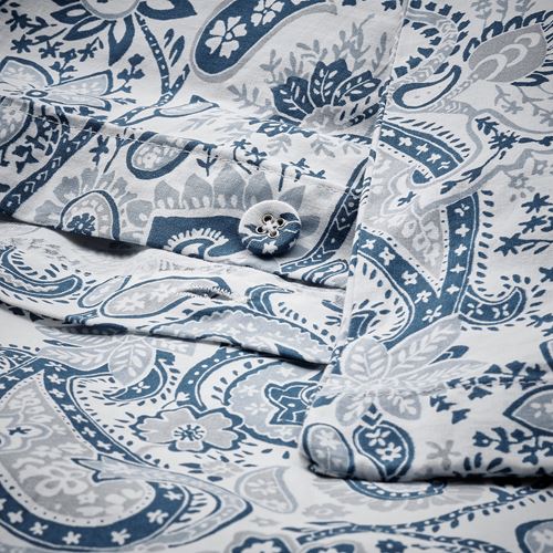 IKEA - RODGERSIA, double quilt cover and 2 pillowcases, blue-white, 240x220/50x60 cm