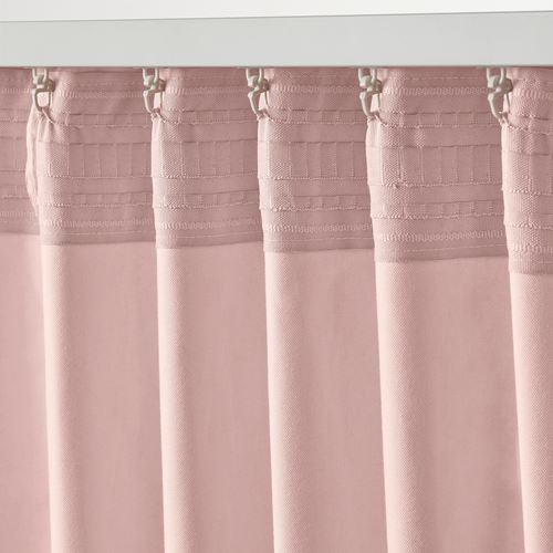 IKEA - SANELA, background curtain, 1 pair, pale pink, 140x300 cm