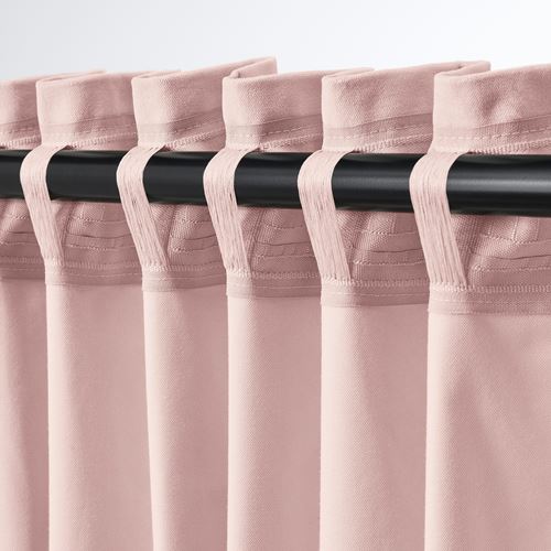 IKEA - SANELA, background curtain, 1 pair, pale pink, 140x300 cm