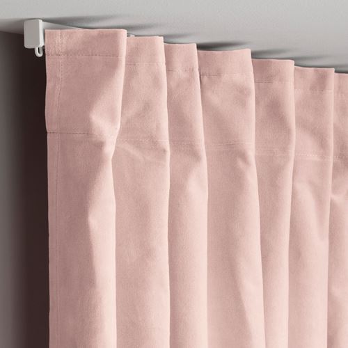 IKEA - SANELA, background curtain, 1 pair, pale pink, 140x300 cm
