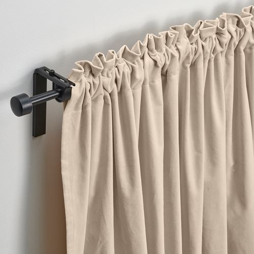 IKEA - SANELA, curtains, 1 pair, light beige, 140x300 cm