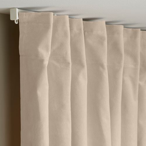 IKEA - SANELA, curtains, 1 pair, light beige, 140x300 cm