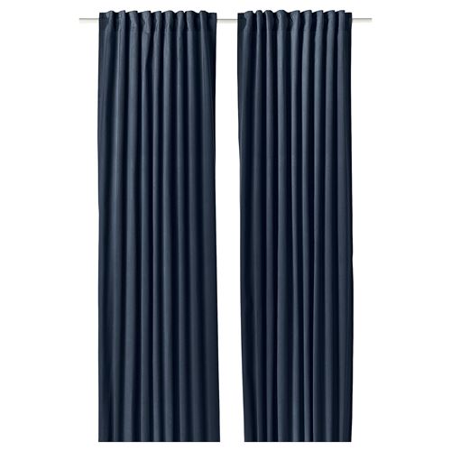 IKEA - SANELA, curtains, 1 pair, dark blue, 140x300 cm