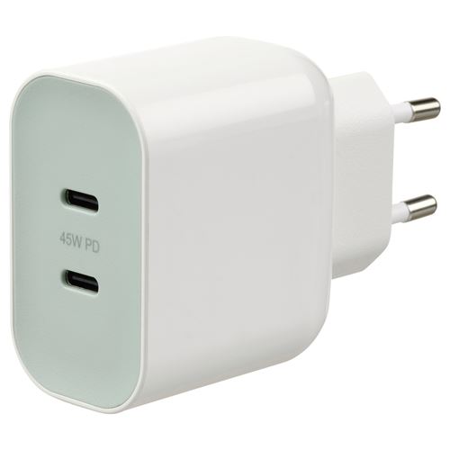 IKEA - SJÖSS, Charger with USB-C port, white