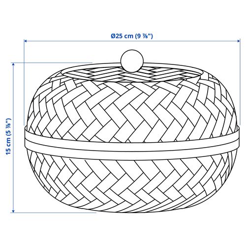 IKEA - HOKRUBBA, basket, bamboo, 25 cm