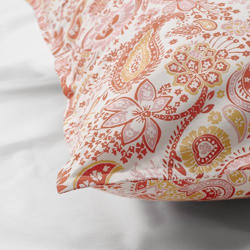 IKEA - RODGERSIA, pillowcase, pink/white, 50x60 cm