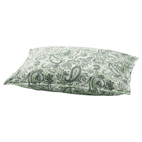 IKEA - RODGERSIA, pillowcase, green/white, 50x60 cm