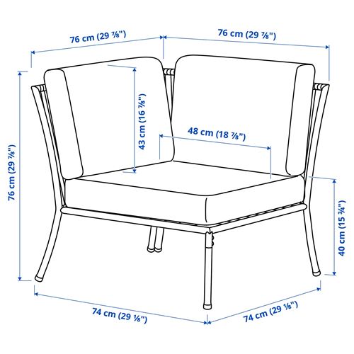 IKEA - SEGERÖN, garden corner section, white-beige