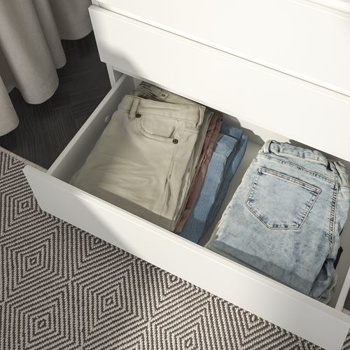 IKEA - LILLBERGET, chest of 6 drawers, white, 140x43x68 cm