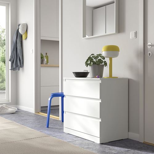 IKEA - LILLBERGET, chest of 3 drawers, white, 70x43x68 cm