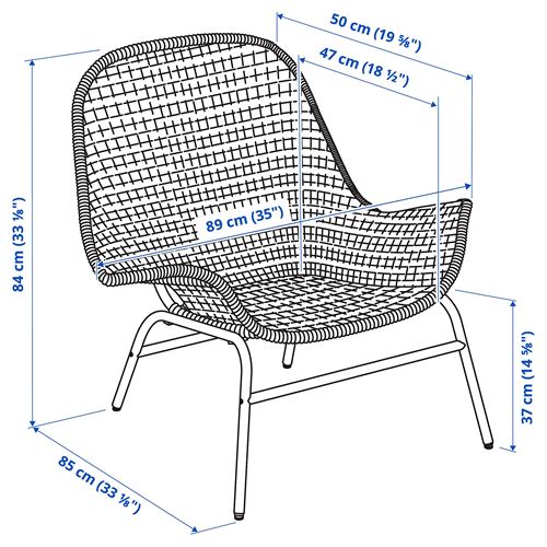 IKEA - FRYKSAS, rattan koltuk, rattan