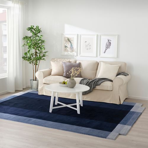 IKEA - GNETGRAS, el dokuması halı, koyu mavi, 200x300 cm