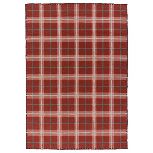 IKEA - PYSSLINGGRAS, handwoven rug, Red check, 170x240 cm