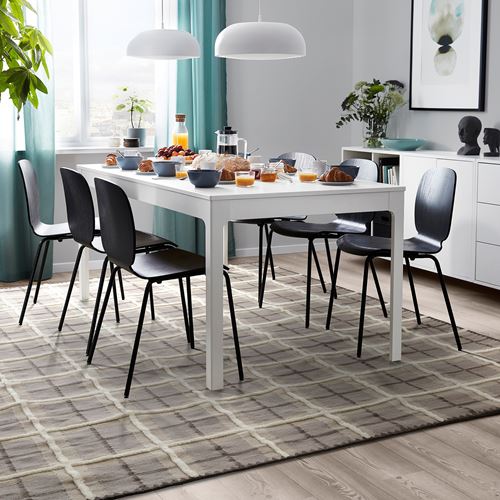 IKEA - PYSSLINGGRAS, büyük halı, gri-kareli, 240x300 cm