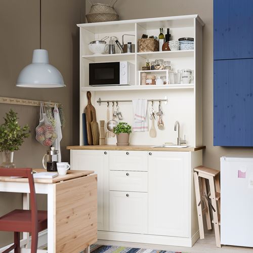 IKEA - ÖNNERUP/FYNDIG/LILLVIKEN, mini kitchen, off white, 130x64x219 cm