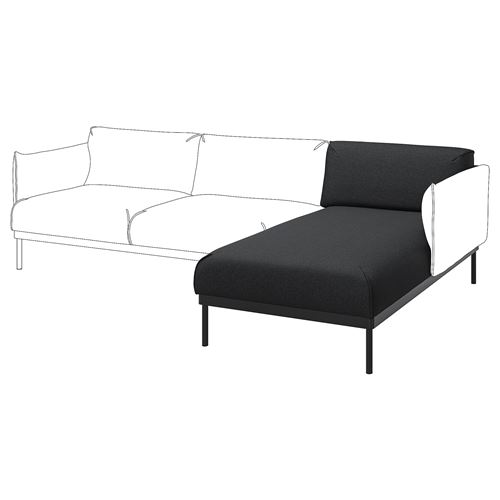 IKEA - APPLARYD, chaise longue unit, gunnared black-grey