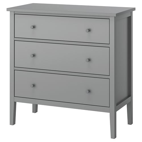 IKEA - GULLABERG, chest of 3 drawers, grey, 99x48x100 cm