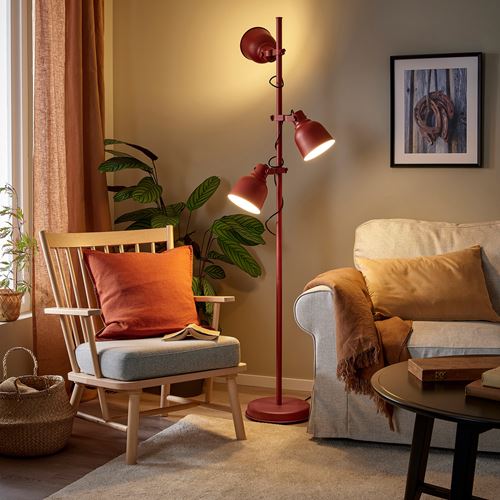 IKEA - HEKTAR, floor/reading lamp, brown-red