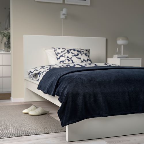 IKEA - TRATTVIVA, bedspread/blanket, blue/black, 150x250 cm