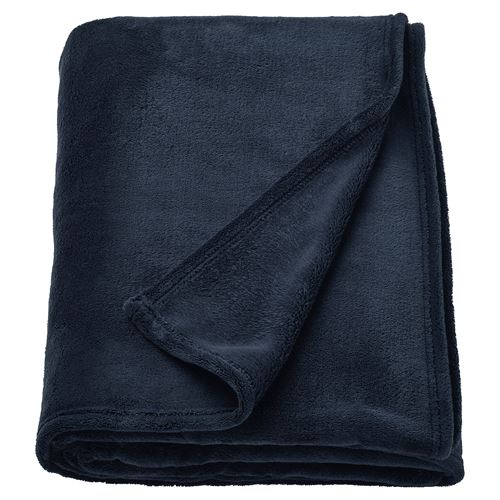 IKEA - TRATTVIVA, bedspread/blanket, blue/black, 150x250 cm