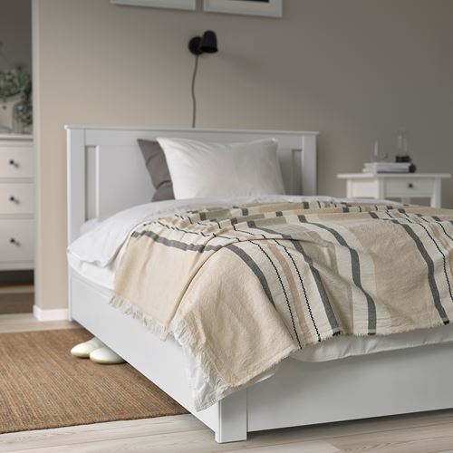 IKEA - MANTELFLY, throw, off white-light grey, 130x170 cm