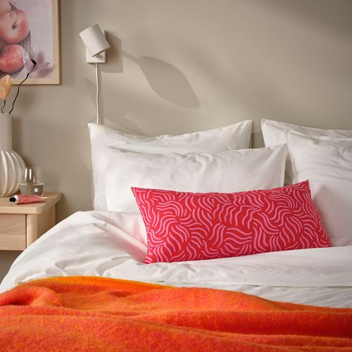 IKEA - SANDMOTT, lace pillow, bright pink-bright orange, 30x58 cm