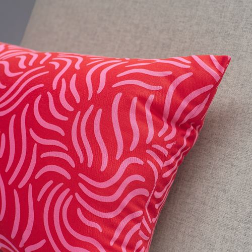 IKEA - SANDMOTT, lace pillow, bright pink-bright orange, 30x58 cm