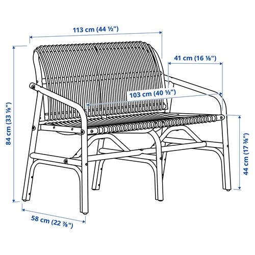 IKEA - SALNÖ, bench, rattan