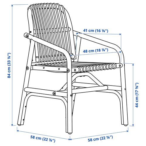 IKEA - SALNÖ, rattan sandalye, rattan