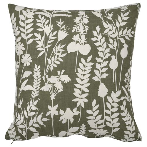 IKEA - ROTVECKLARE, lace pillow cover, grey-green-white, 50x50 cm