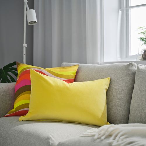 IKEA - SANELA, lace pillow cover, light yellow, 40x58 cm