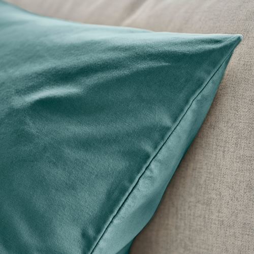 IKEA - SANELA, lace pillow cover, turquoise, 65x65 cm