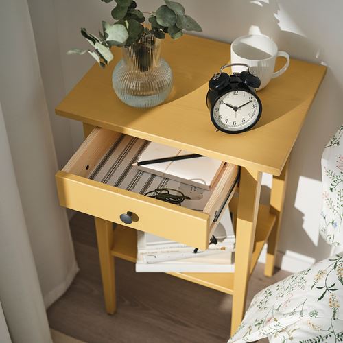 IKEA - HEMNES, bedside table, yellow, 46x35 cm