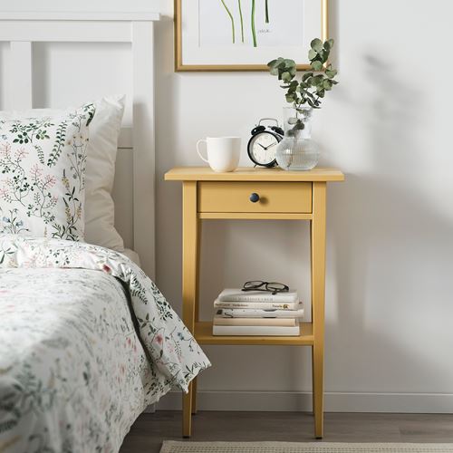 IKEA - HEMNES, bedside table, yellow, 46x35 cm