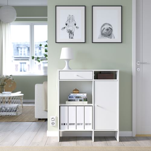 IKEA - BAGGEBO, cabinet with doors, white, 78x92 cm